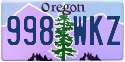 OR license plate 998WKZ