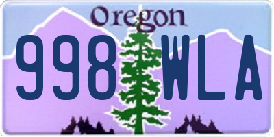 OR license plate 998WLA