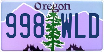 OR license plate 998WLD