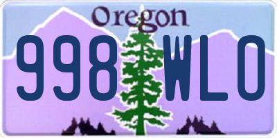 OR license plate 998WLO