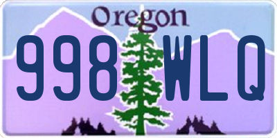 OR license plate 998WLQ