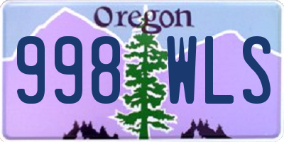 OR license plate 998WLS