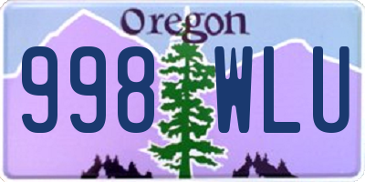 OR license plate 998WLU