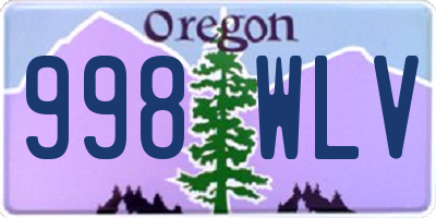 OR license plate 998WLV