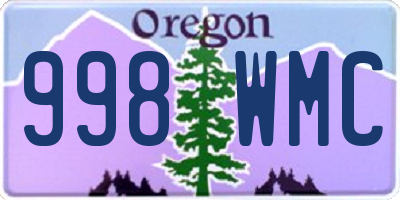 OR license plate 998WMC