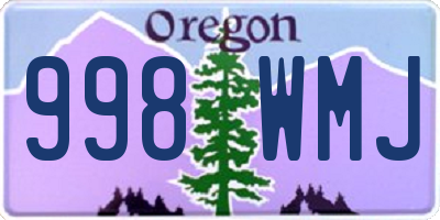 OR license plate 998WMJ