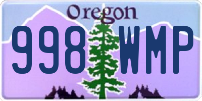 OR license plate 998WMP