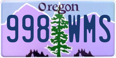 OR license plate 998WMS