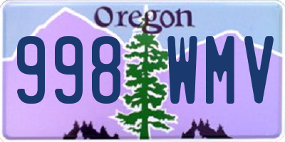 OR license plate 998WMV