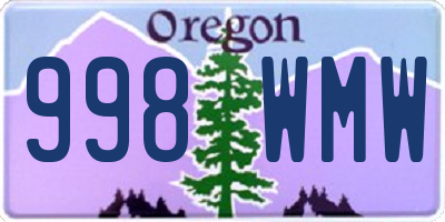 OR license plate 998WMW
