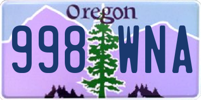 OR license plate 998WNA