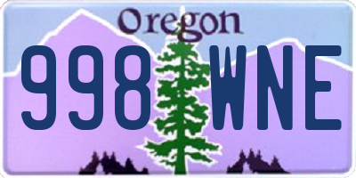 OR license plate 998WNE