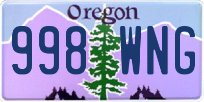 OR license plate 998WNG