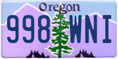 OR license plate 998WNI