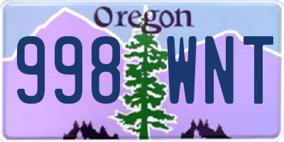 OR license plate 998WNT