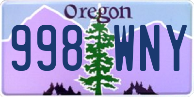 OR license plate 998WNY