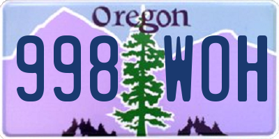 OR license plate 998WOH