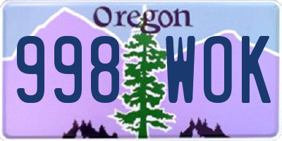 OR license plate 998WOK