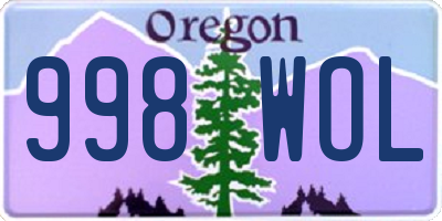 OR license plate 998WOL