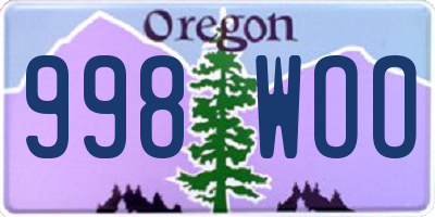 OR license plate 998WOO