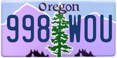 OR license plate 998WOU