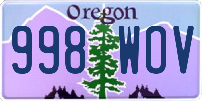 OR license plate 998WOV