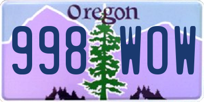 OR license plate 998WOW