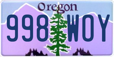 OR license plate 998WOY