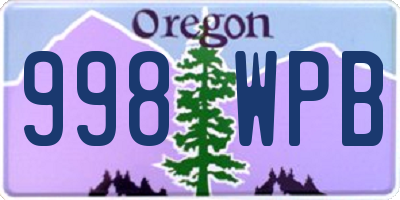 OR license plate 998WPB