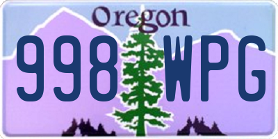 OR license plate 998WPG