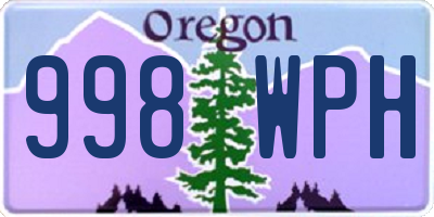 OR license plate 998WPH