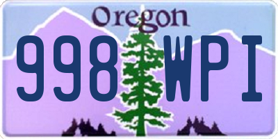 OR license plate 998WPI