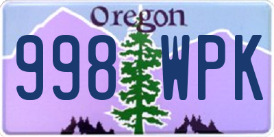 OR license plate 998WPK