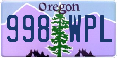 OR license plate 998WPL