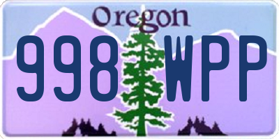 OR license plate 998WPP