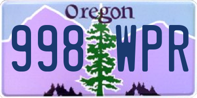 OR license plate 998WPR