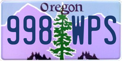 OR license plate 998WPS