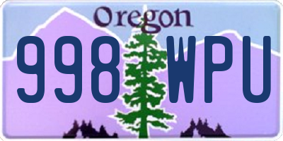 OR license plate 998WPU