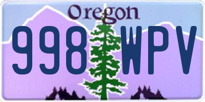 OR license plate 998WPV
