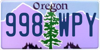 OR license plate 998WPY