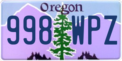 OR license plate 998WPZ