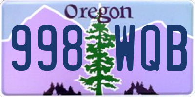 OR license plate 998WQB