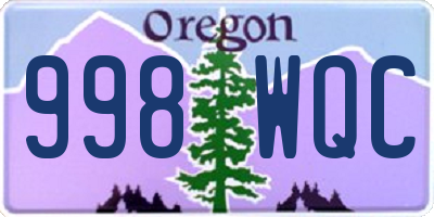OR license plate 998WQC
