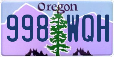 OR license plate 998WQH