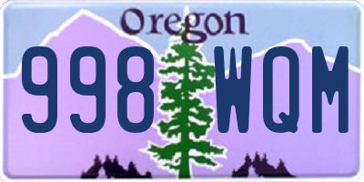 OR license plate 998WQM