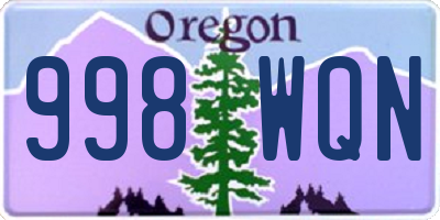 OR license plate 998WQN