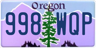 OR license plate 998WQP