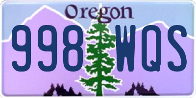 OR license plate 998WQS