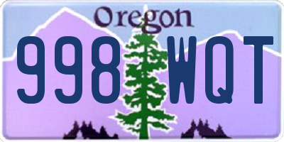 OR license plate 998WQT