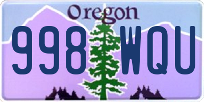OR license plate 998WQU